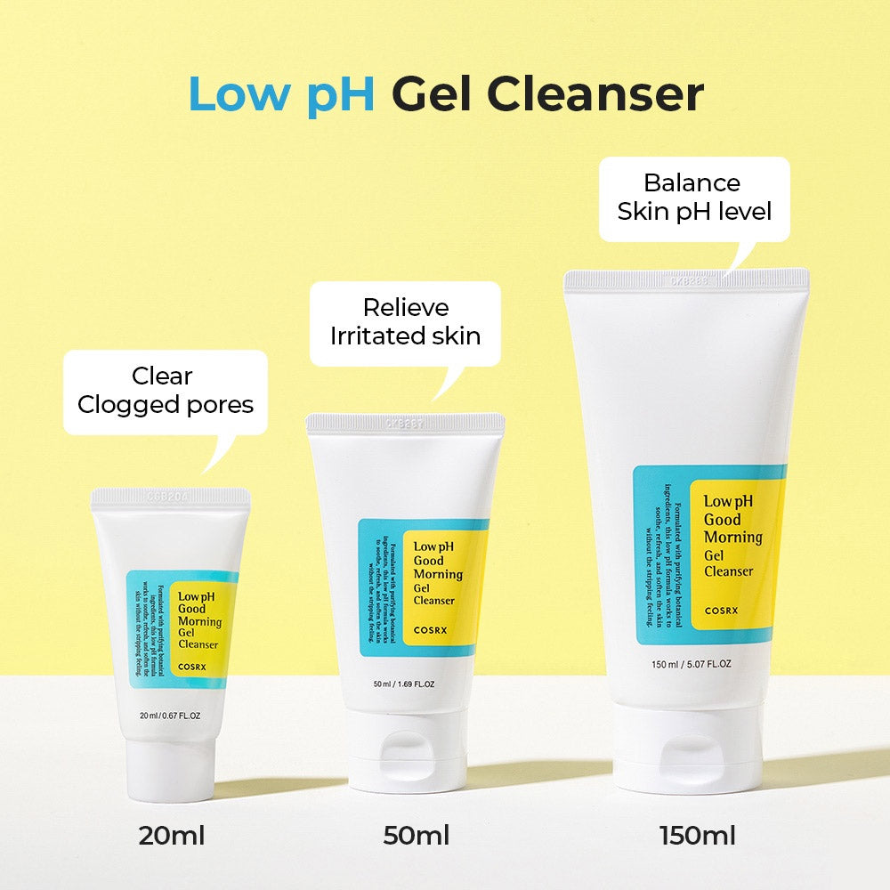 COSRX Bestseller Set (Low pH Cleanser 150ml, AHA/BHA Clarifying Treatment Toner 150ml, Aloe Soothing Suncream 50ml