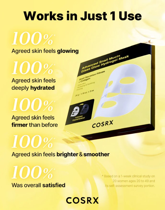COSRX Advanced Snail Mucin Glass Glow Hydrogel Mask