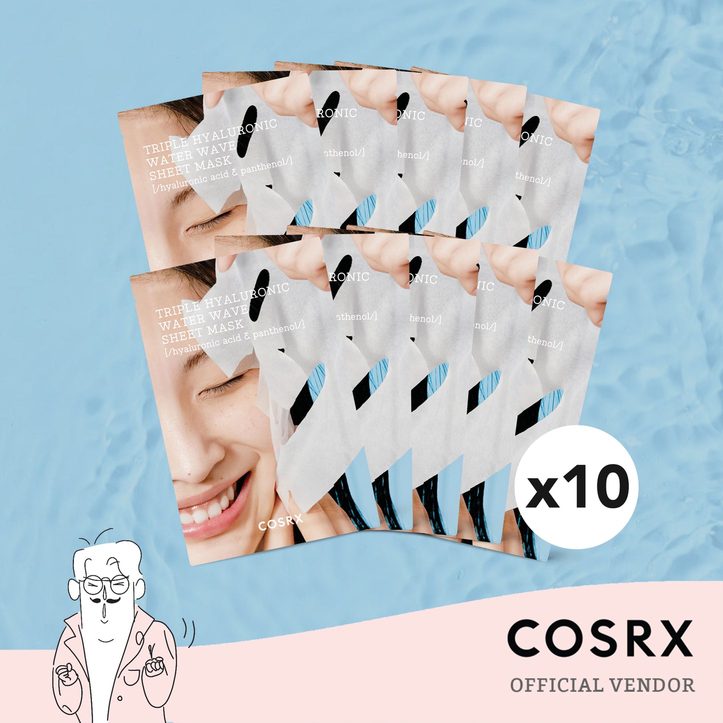 COSRX Triple Hyaluronic Water Wave Sheet Mask 10 PCS