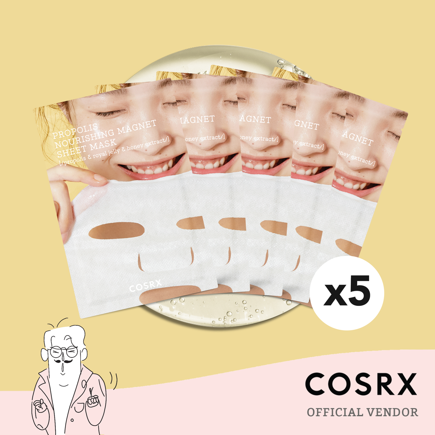 COSRX Propolis Nourishing Magnet Sheet Mask 5 PCS