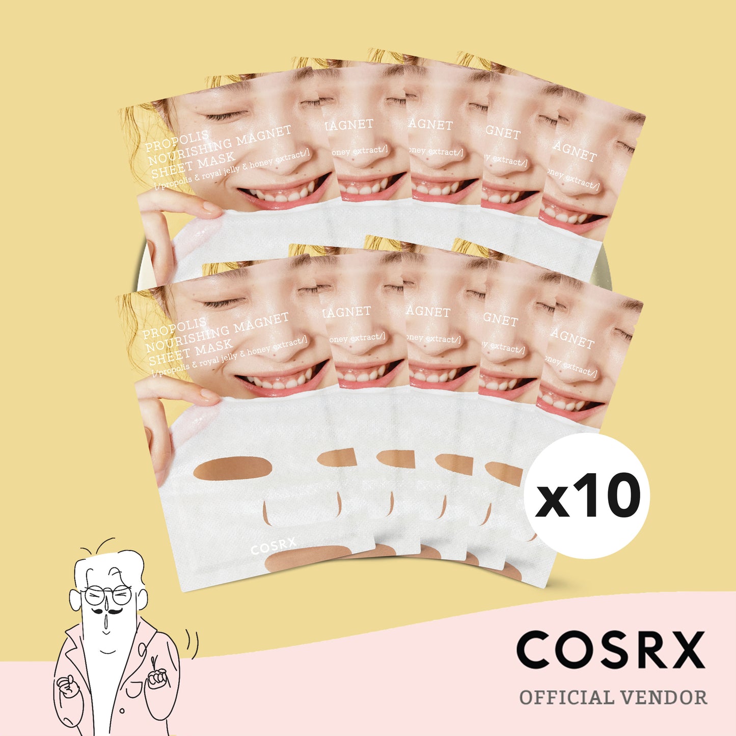 COSRX Propolis Nourishing Magnet Sheet Mask 10 PCS